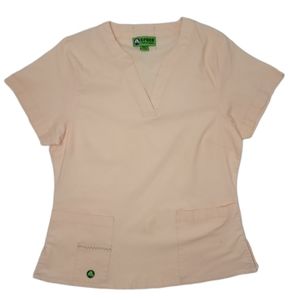 Crocs scrubs top light orange with pockets size medium.